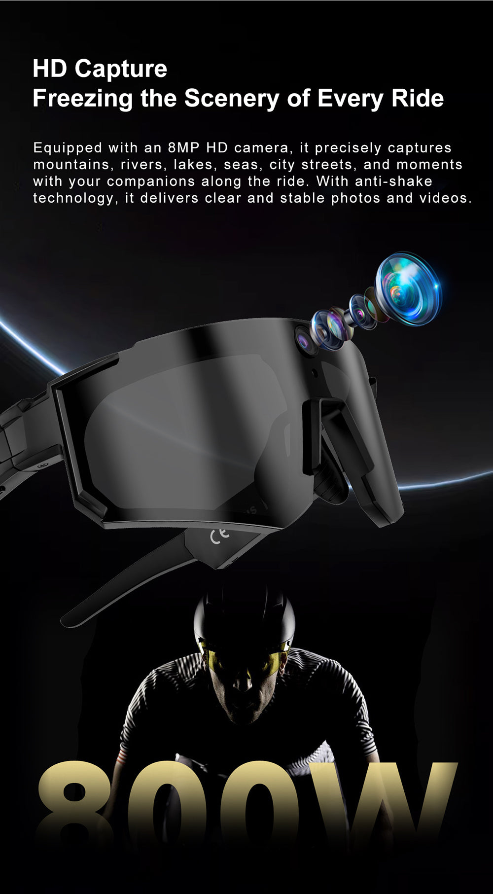 M95 Sports Smart Glasses with Camera, Music, AI Smart Translation