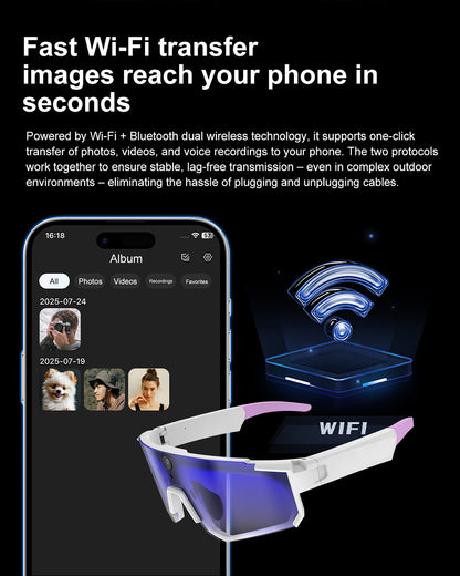 M95 Sports Smart Glasses with Camera, Music, AI Smart Translation