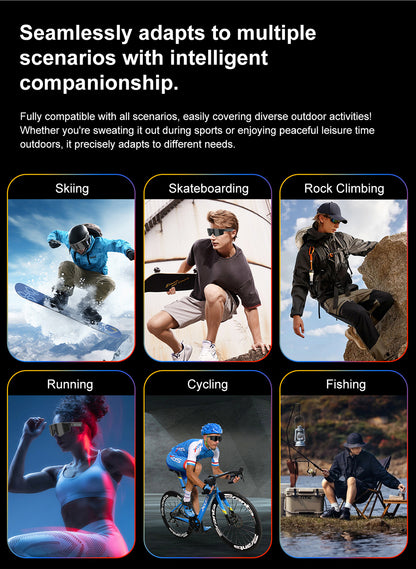 M95 Sports Smart Glasses with Camera, Music, AI Smart Translation