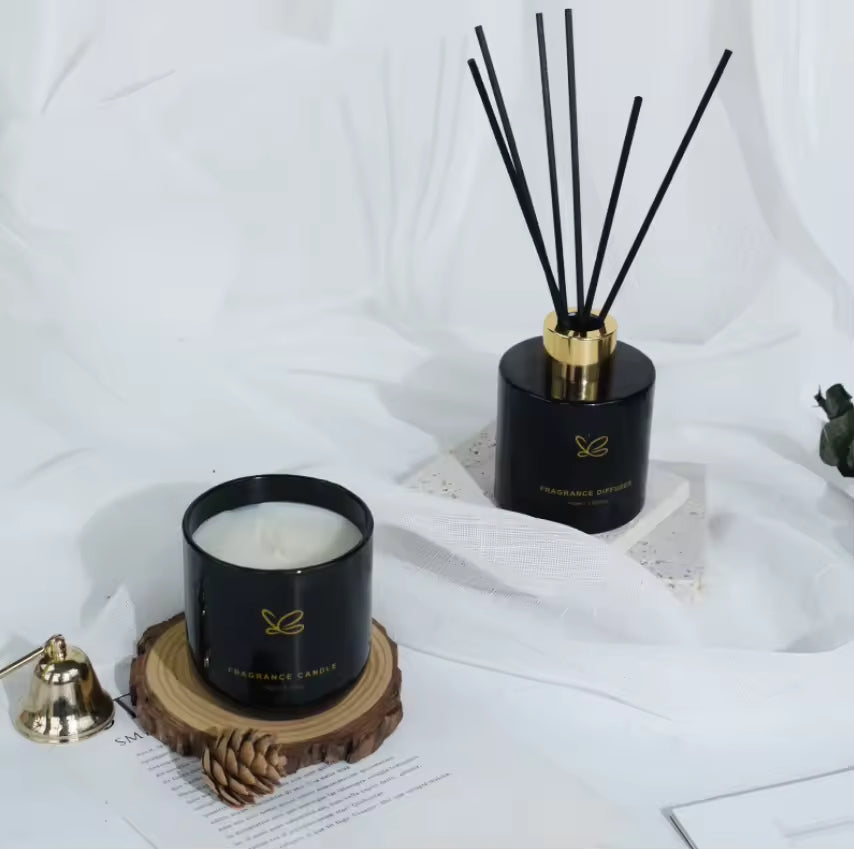 Luxury Aroma Candle & Reed Fragrance Gift Set (Amber Allure)