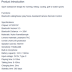 Smart Bluetooth Sunglasses T07 – Hands-Free Calling, Music, Voice assistant