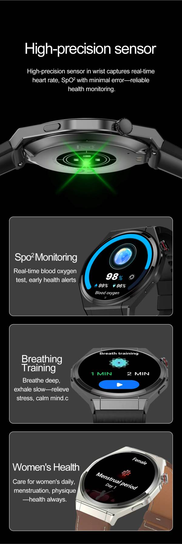 VALDUS VS20 PRO Smart Watch NFC Breathing Training Blood Pressure Blood Oxygen Monitoring Bluetooth Calling Voice Control