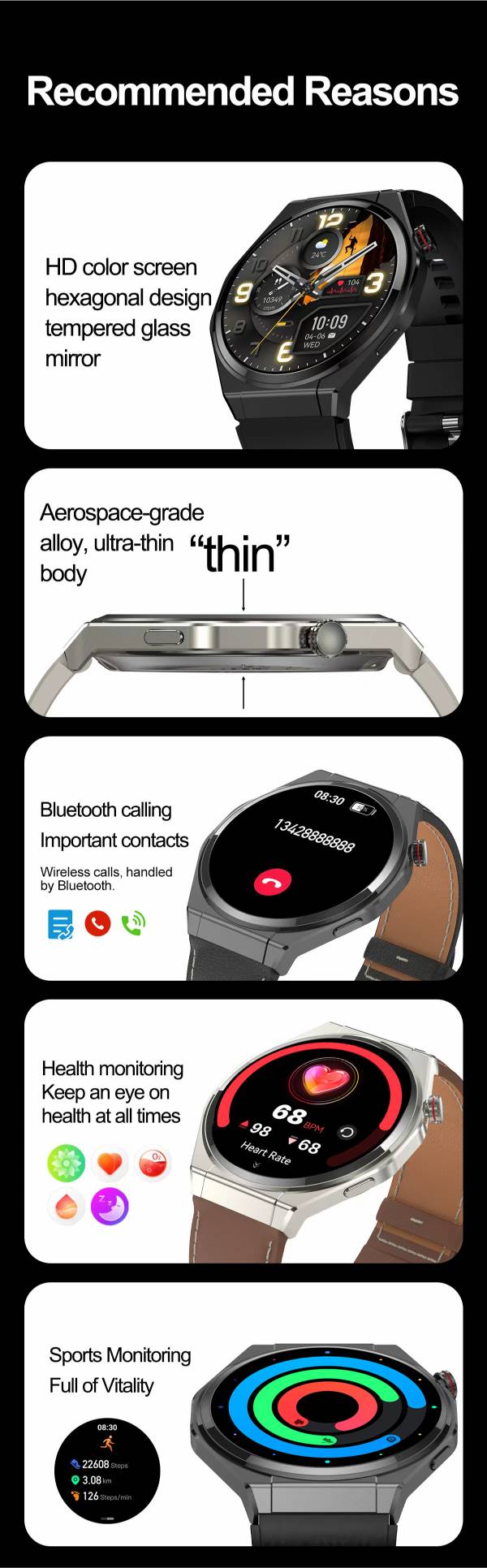 VALDUS VS20 PRO Smart Watch NFC Breathing Training Blood Pressure Blood Oxygen Monitoring Bluetooth Calling Voice Control