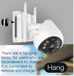 VStar CB69-TZ White security camera with hanging bracket on a gray background